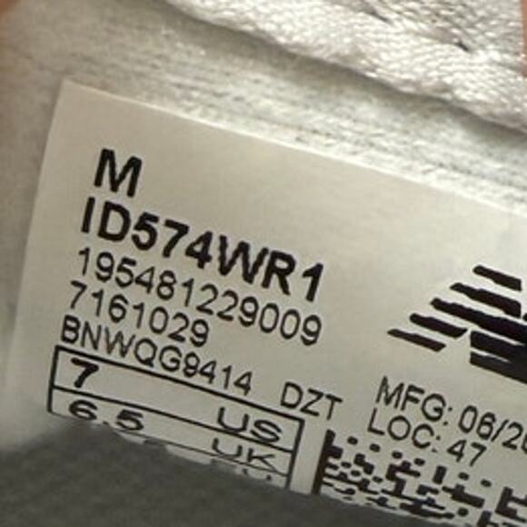 New Balance Toddler's 574 Black/Castlerock - Size 7 - Picture 8 of 10